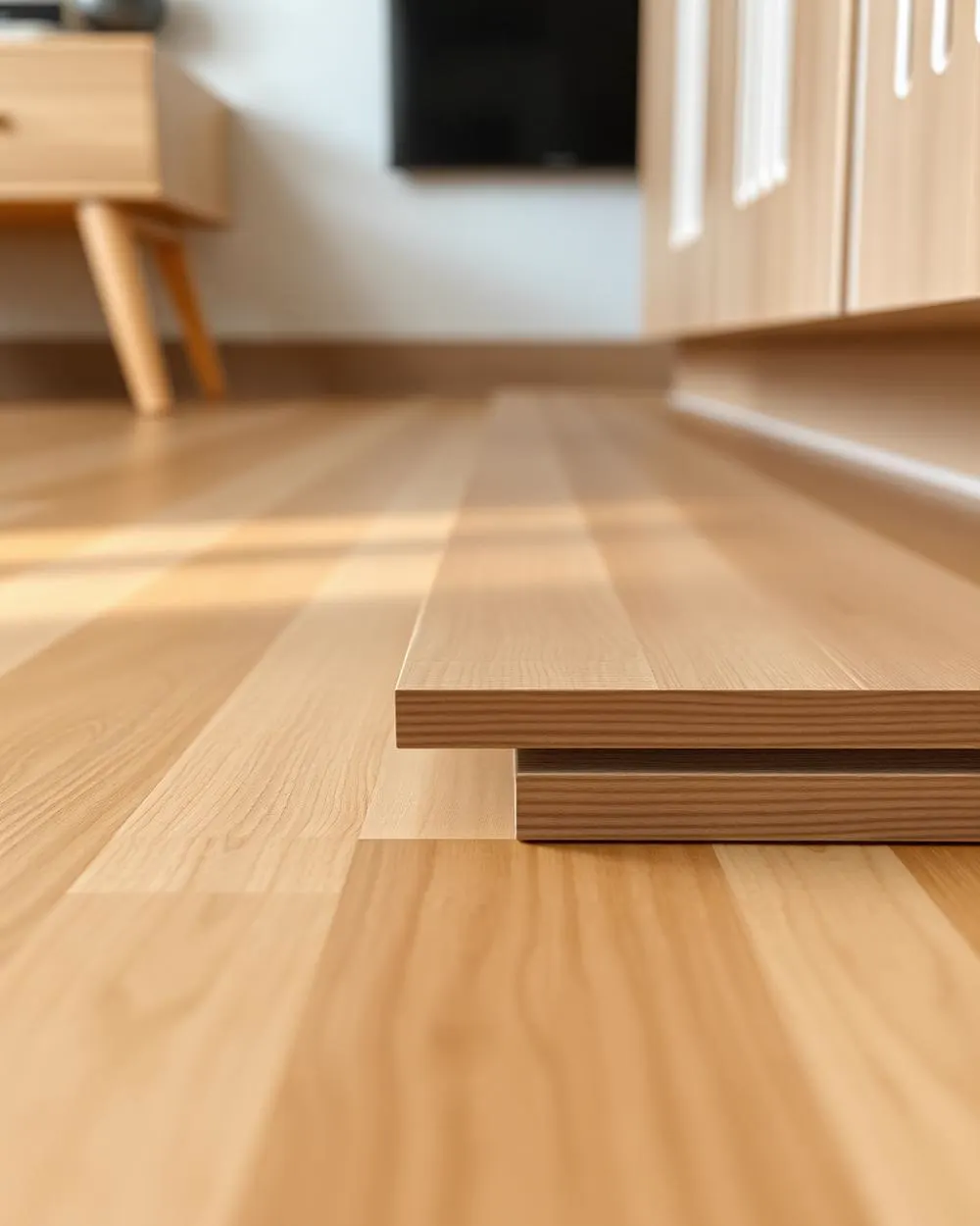 Dettaglio delle doghe di un pavimento in laminato ad incastro (immagine dimostrativa)