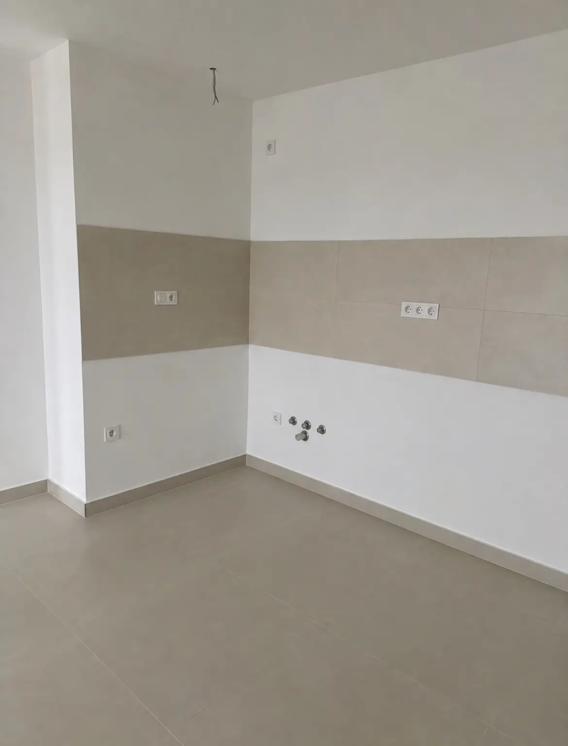 Drains and sockets prepared for the kitchen