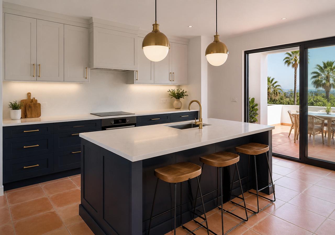 Cucina moderna ristrutturata con isola Cucina moderna ristrutturata con isola