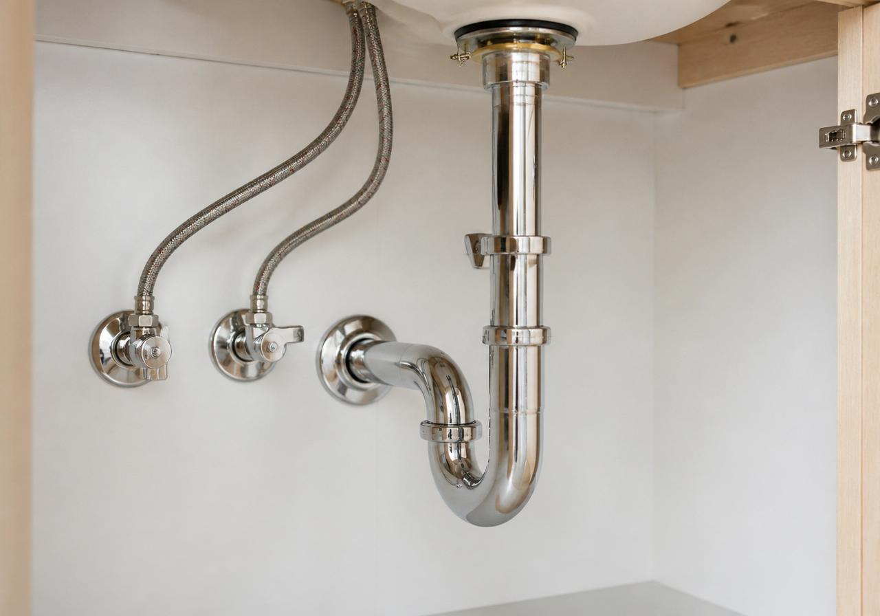 Nuovo sifone cromato sotto lavabo Nuovo sifone cromato sotto lavabo